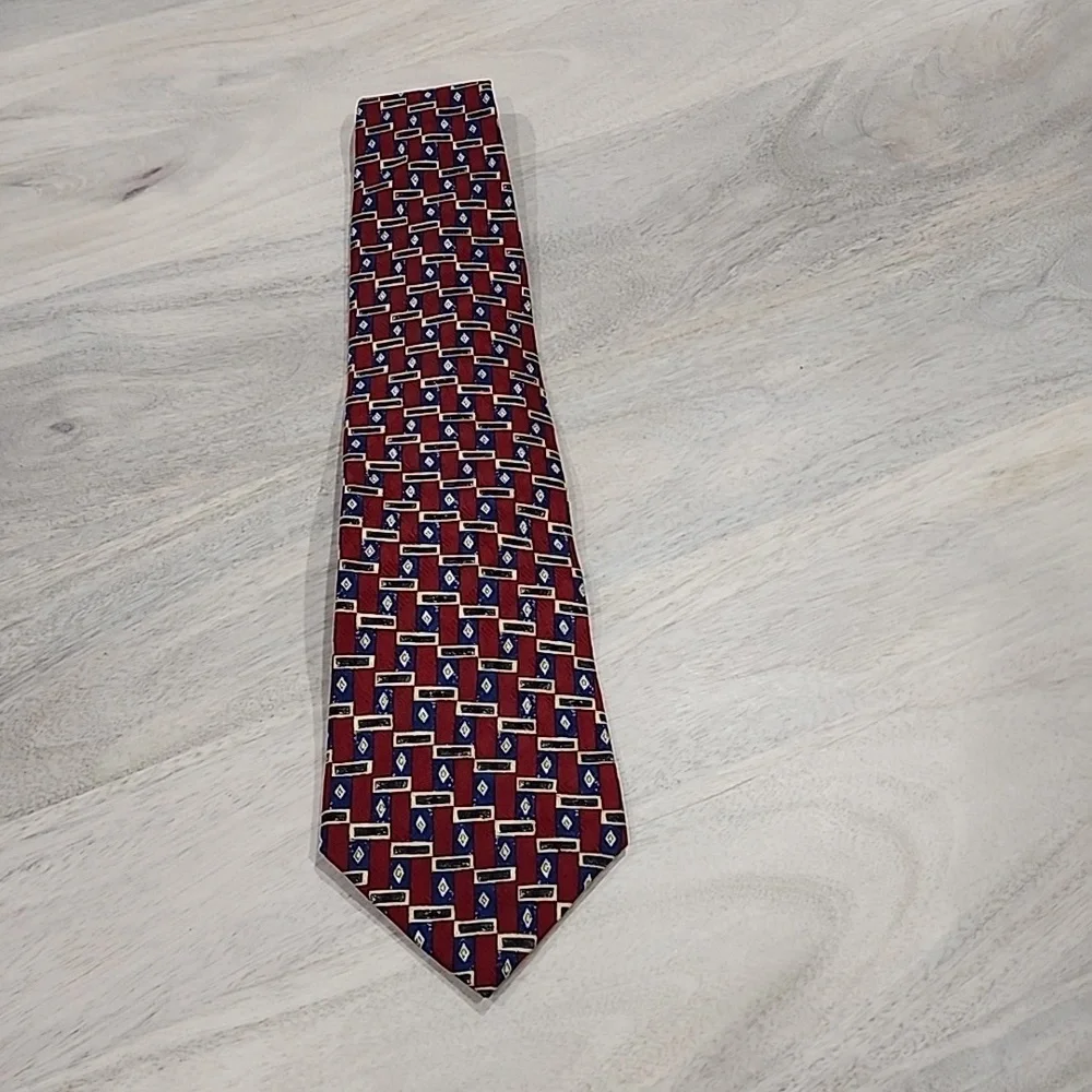 PERRY ELLIS PORTFOLIO MEN'S TIES  RED BLUE ,PREOWNED